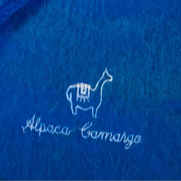 Alpaca Camargo Scarf - Made in Peru - Bright Blue - Soft - Picture 3 of 9